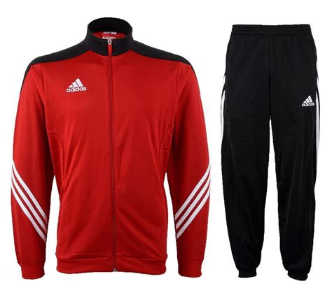 adidas pak zwart met rood|Adidas trainingspakken heren.